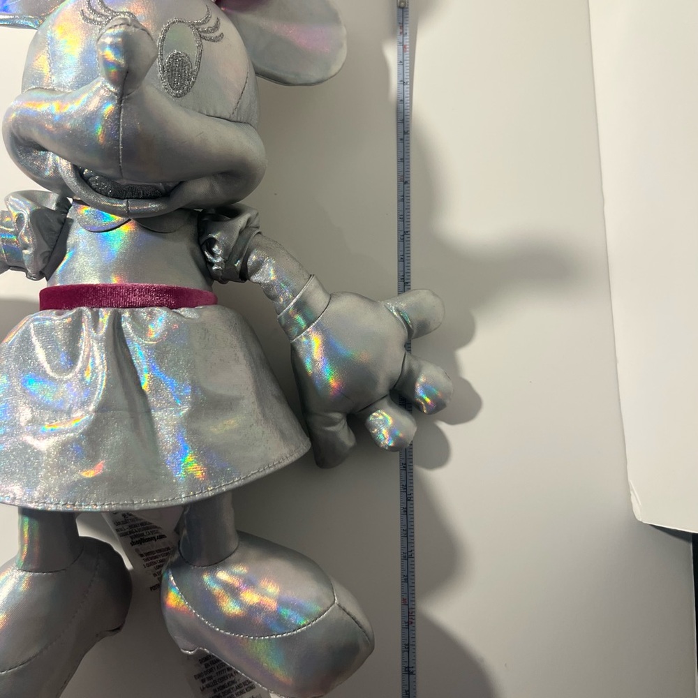 Disney Minnie Mouse 100th Anniversary Silver and Pink Shiny Silky Plush. - Picture 7 of 7